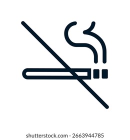 No smoking icon, Vector logo sign, Illustration, shape, design, UX UI icon, editable eps