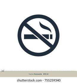 No Smoking Icon Vector Logo Template Illustration Design. Vector EPS 10.