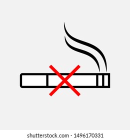 No Smoking Icon - Vector, Sign and Symbol for Design, Presentation, Website or Apps Elements.