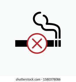 No Smoking Icon - Vector, Sign and Symbol for Design, Presentation, Website or Apps Elements.