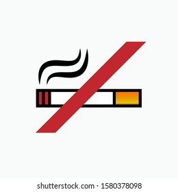 No Smoking Icon - Vector, Sign and Symbol for Design, Presentation, Website or Apps Elements.
