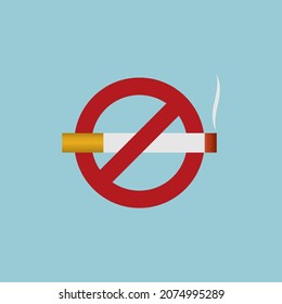 No fumar vector de icono. Diseño plano de señas para no fumadores