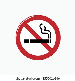 No Smoking Icon. Warning Illustration As A Simple Vector Sign & Trendy Symbol for Design, Websites, Presentation or Application.