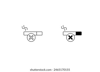 Nichtraucher-Symbol mit weißem Hintergrund Vektorgrafik Stock Illustration