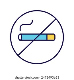 no smoking icon with white background vector stock illustration