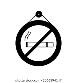 No Smoking icon with white background vector stock illustration