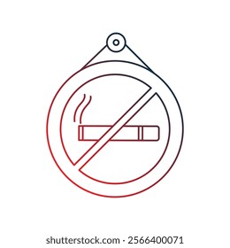 No Smoking icon with white background vector stock illustration