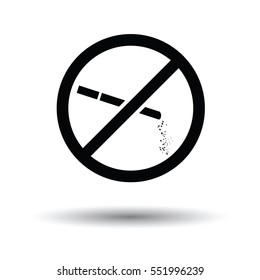 No smoking icon. White background with shadow design. Vector illustration.