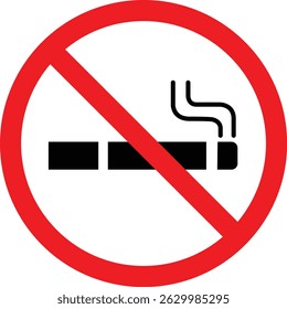No smoking icon.Forbidden Prohibited Warning, caution, attention, restriction label danger. No cigarette vector icon.
