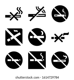 no smoking icons isolated sign symbol vector illustration - Collection of high quality black style vector icons
