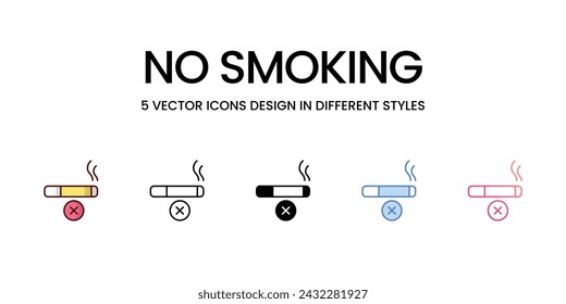 No Fumar iconos conjunto ilustración vectorial de stock aislado en iconos de fondo blanco.