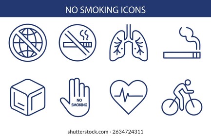 No Smoking Icons Set – Vector Symbols.