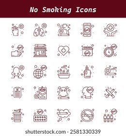 No Smoking Icons Sets vector illustration design