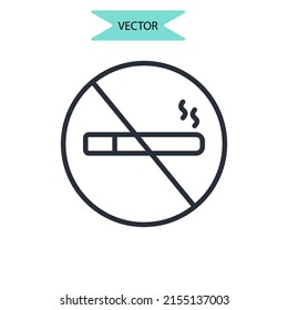 No Smoking icons  symbol vector elements for infographic web