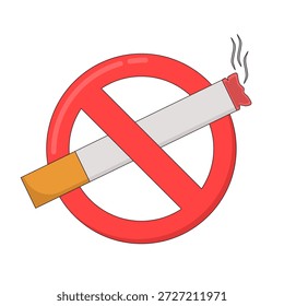 ilustração proibido fumar, com ícone de cigarro e símbolo de aviso