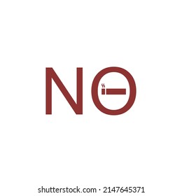 no smoking illustration, simple flat design vector