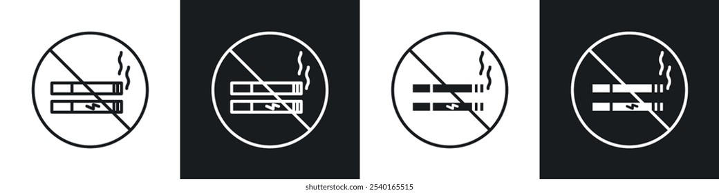 No smoking including electronic cigarettes sign in black and white colors.