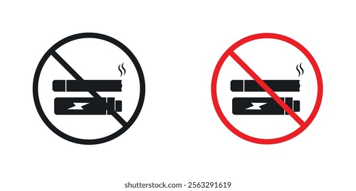 No smoking including electronic cigarettes sign pack for app and website ui designs.