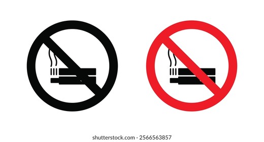 No smoking including electronic cigarettes signs in black and color style