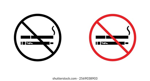 No smoking including electronic cigarettes sign vector graphic pack