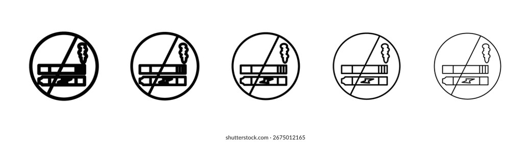 Proibição de fumar, incluindo cigarros eletrônicos sinais Vetor Art Illustration