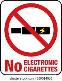 No Smoking including electronic cigarettes sign.