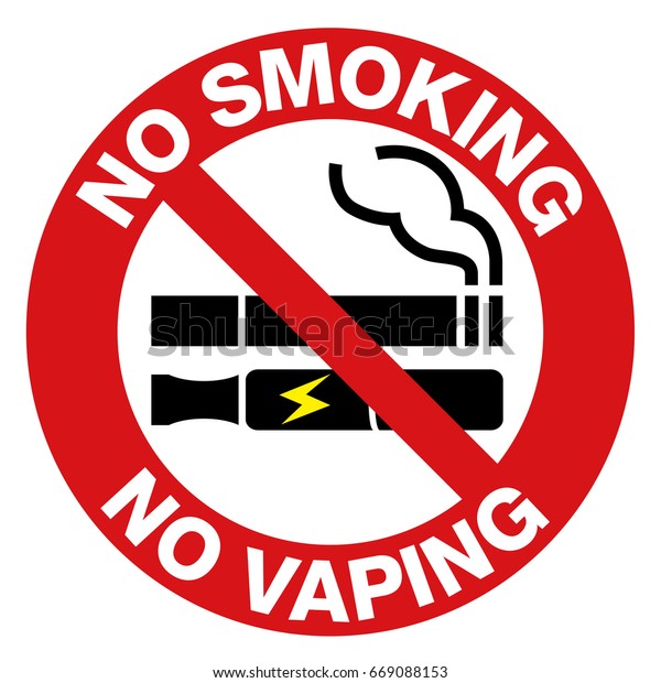 No Smoking Including Electronic Cigarettes Sign Stock Vector (Royalty ...