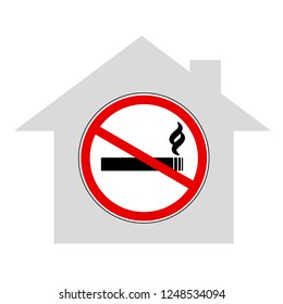 no smoking inside the house sign caution warn symbol vector illustration