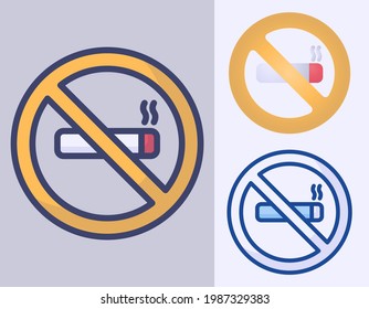 no smoking isolated vector cartoon icon Illustration