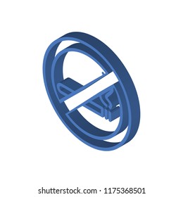 No smoking isometric left top view 3D icon
