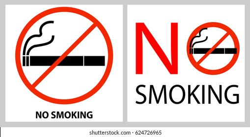 No smoking label isolated on white background. Bad habit. Health care. Vector icon illustration.  Flat style.