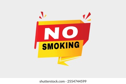 No smoking label in red Advertising, Promo, banner template or web element.