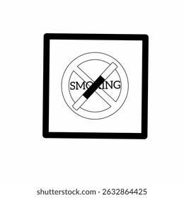 No smoking line icon. No smoking area. Quality design element. No smoking icon, Editable stroke. Vector