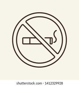 No smoking line icon. Cigarette, prohibited sign, circle. Healthcare concept. Vector illustration can be used for topics like health, bad habit, dental care