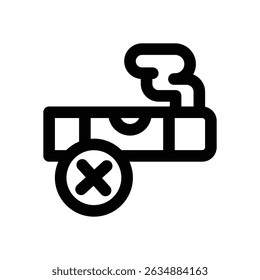 no smoking line icon. Clean and minimalist vector icon for websites, mobile apps, presentations, and logos. Fully scalable and customizable for any project.