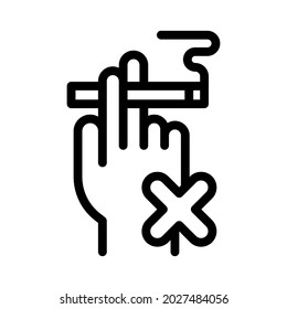 No Smoking Line Icon Illustration Vector Graphic