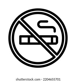 No Smoking Line Icon Illustration Vector Graphic