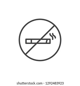 No smoking line icon. linear style sign for mobile concept and web design. Cigarette prohibition sign outline vector icon. Symbol, logo illustration. Pixel perfect vector graphics