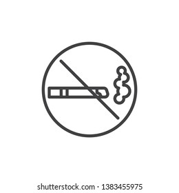 No smoking line icon. linear style sign for mobile concept and web design. No cigarette smoking prohibition sign outline vector icon. Symbol, logo illustration. Pixel perfect vector graphics
