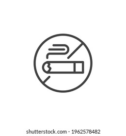 No smoking line icon. linear style sign for mobile concept and web design. Stop smoke outline vector icon. Symbol, logo illustration. Vector graphics
