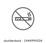 No smoking line icon. Stop smoke sign. Hotel service symbol. Quality design element. Linear style no smoking icon. Editable stroke. Vector