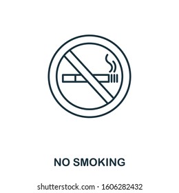 No Smoking line icon. Thin design style from office tools icon collection. Simple no smoking icon for infographics and templates.