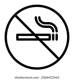 No smoking line icon. Vector graphics
