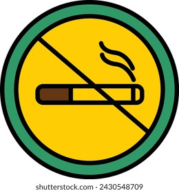 No Smoking line icon vector design template ilustration with editable stroke and color