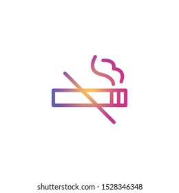 No Smoking  - Line Vector Icon