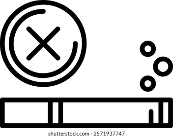 No Smoking Line Vector Icon Design