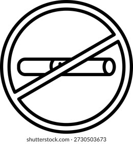 No fumar Línea Vector Icono Diseño