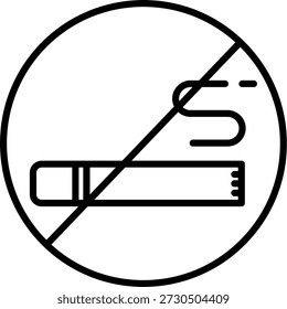 No fumar Línea Vector Icono Diseño