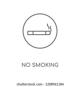 No smoking linear icon. No smoking concept stroke symbol design. Thin graphic elements vector illustration, outline pattern on a white background, eps 10.