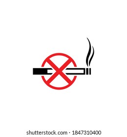 no smoking logo with cigarettes and a cross